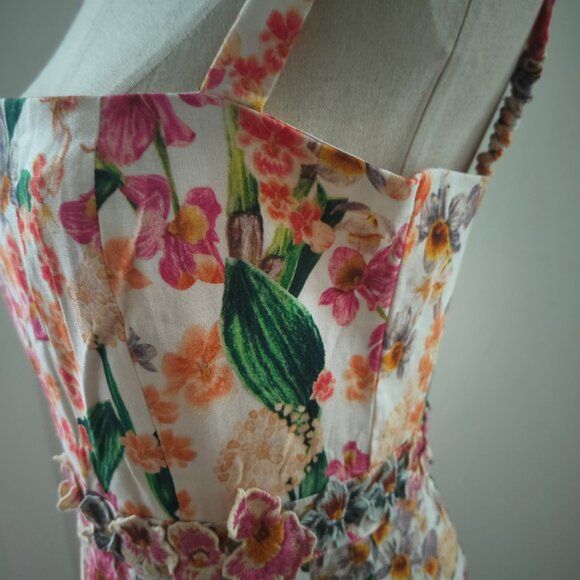 Agua By Agua Bendita lima jardiniera' floral-print linen maxi dress - Picture 6 of 13